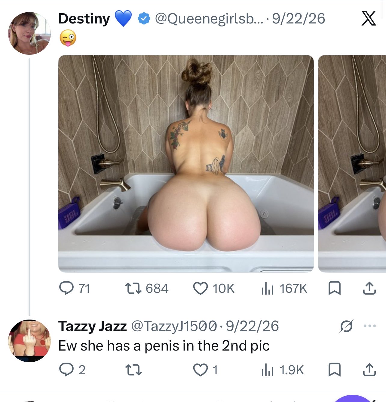 Destiny ๐ โ Nacktfoto โ @TazzyJ1500 @_Dredae Tf wrong with you